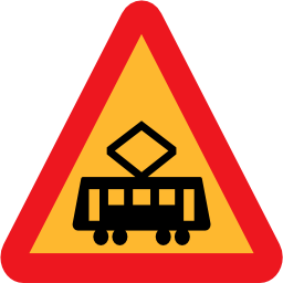 Download free triangle train streetcar tram icon